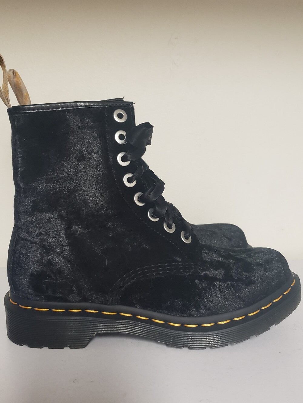 Dr. Martens womens 1460 vegan crushed velvet boots